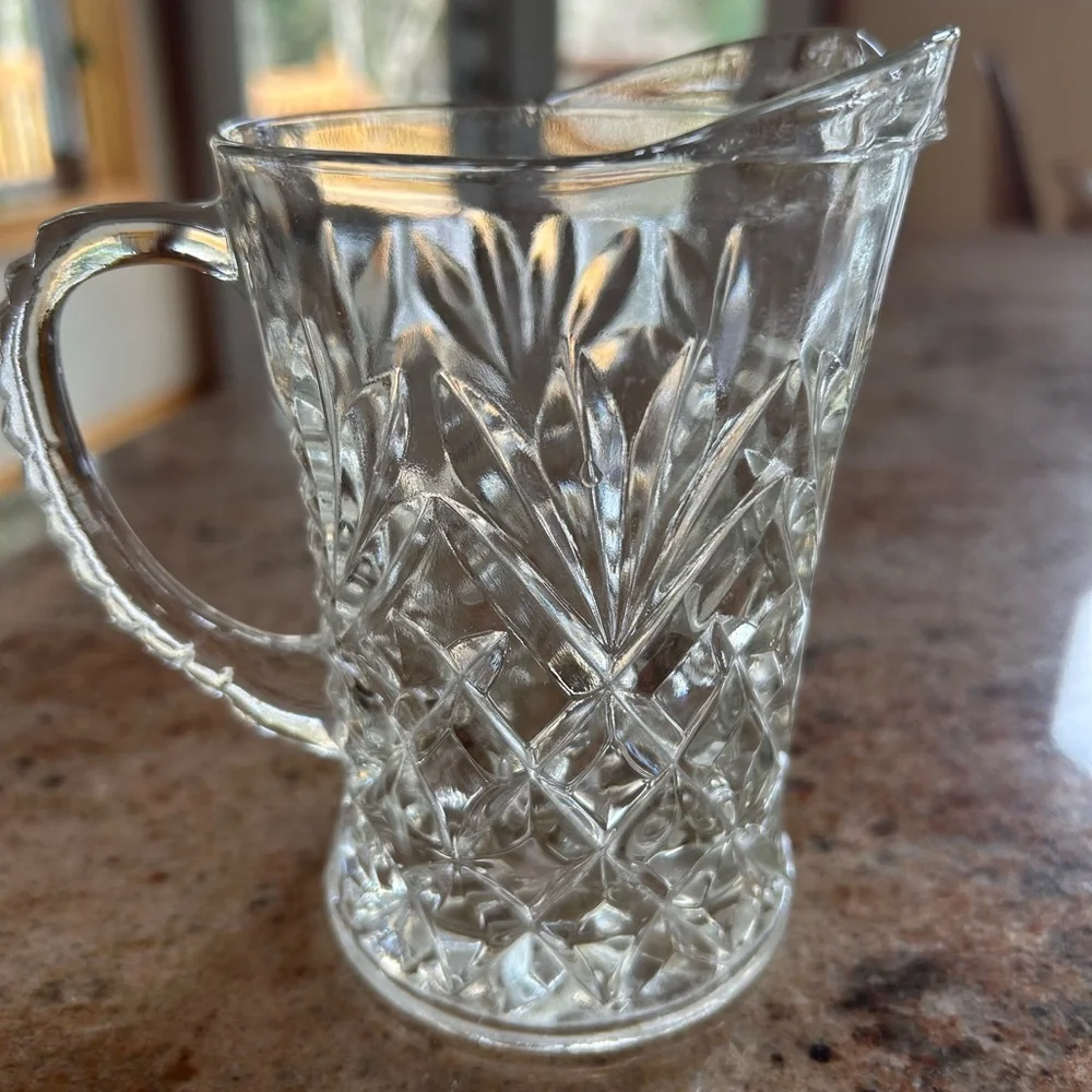 (2) Anchor Hocking Prescot Syrup Pitcher 